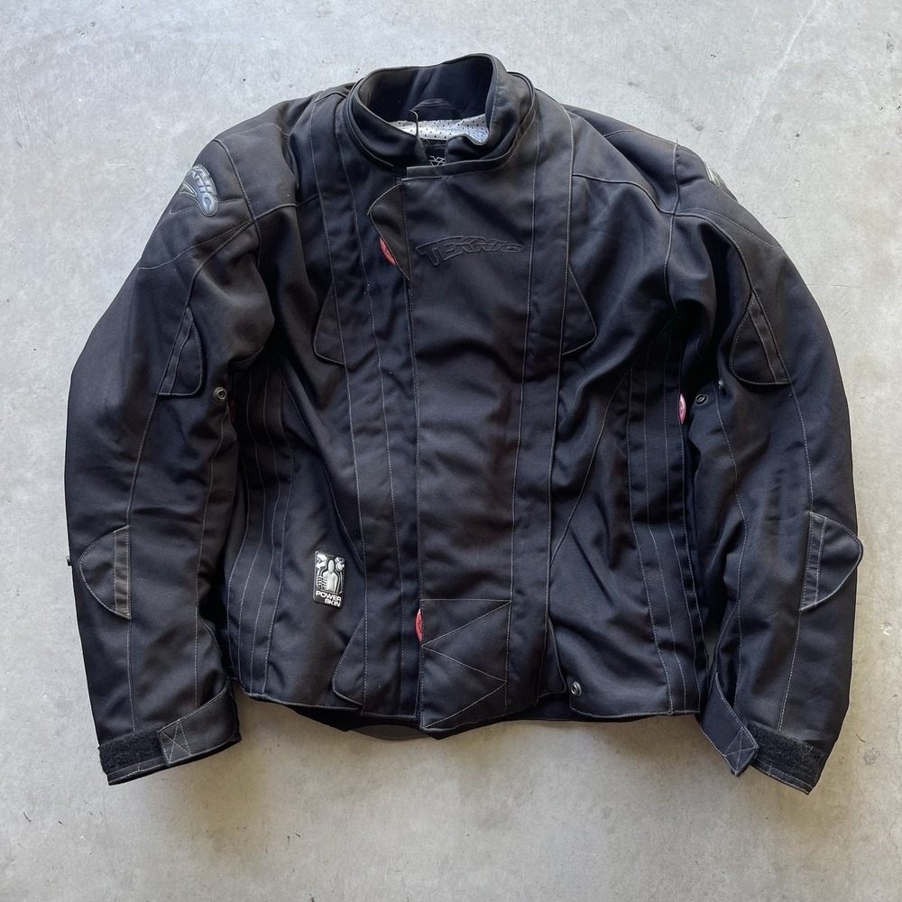 Teknic Padded Motorcycle‎ Jacket Mens 40/50 Black Heavyweight Power Skin